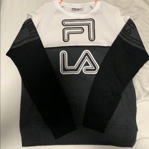 Size Medium FILA Grey/White Sweat shirt
